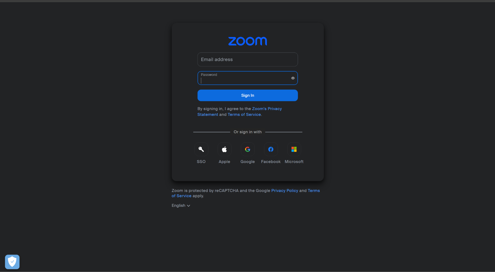 Zoom sign-in screen prompting the user to authenticate before authorizing Ask the Genie